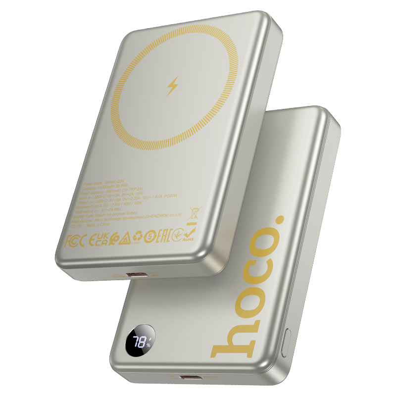 Power Bank Hoco Q34 Clever PD20W magnetic with digital display 10000mAh Titanium