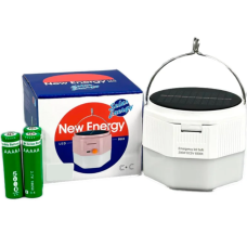 Лампа для кемпинга New Energy 120W 3600mAh 6800-7300К +3 аккумулятора 18650 +Solar 8,5см