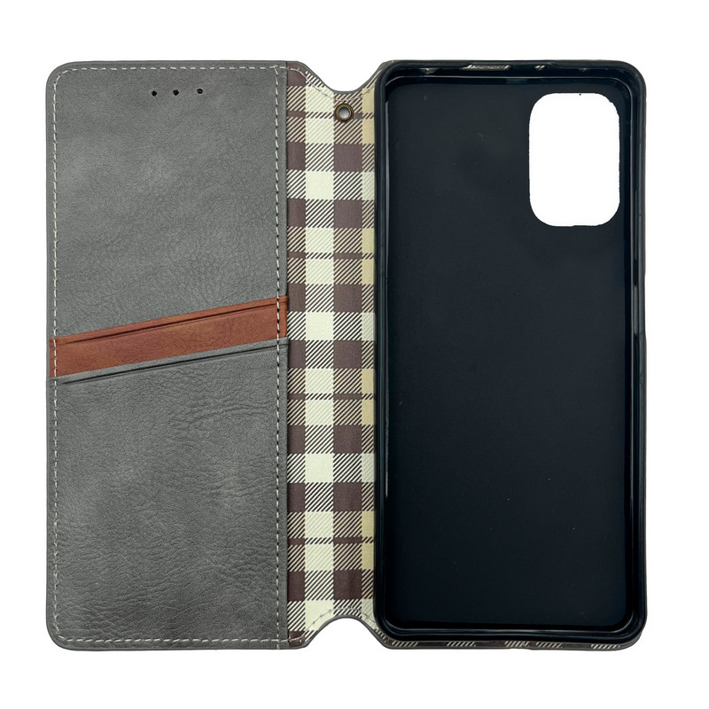 Чехол книжка кожаный Cubic Xiaomi Redmi Note 10 Pro/Max Серый