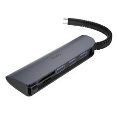 HUB USB-C Hoco HB17 USB 3.0*3+SD+TF