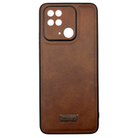 Чехол накладка кожаный Mustang Xiaomi Redmi 10C / Poco C40 Коричневый