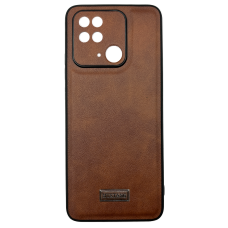 Чехол накладка кожаный Mustang Xiaomi Redmi 10C / Poco C40 Коричневый