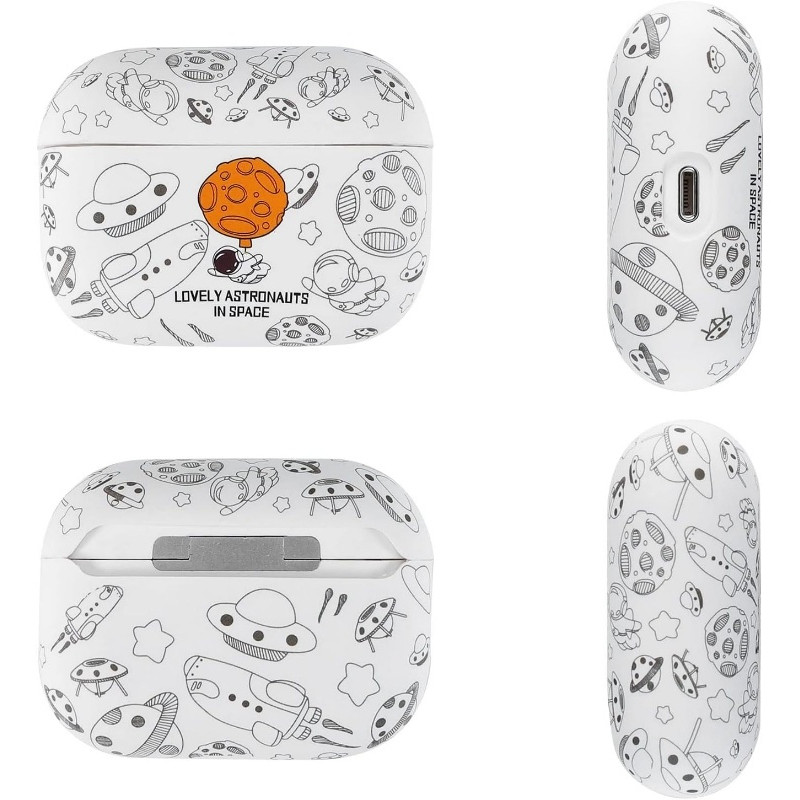 Чехол футляр для наушников AirPods 3 Lovely Astronauts белый