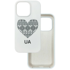 Чехол накладка Silicone Cover Soft Touch Ukraine iPhone 13 Pro Сердце