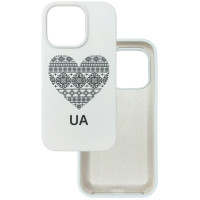 Чехол накладка Silicone Cover Soft Touch Ukraine iPhone 14 Pro Сердце