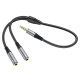 Кабель AUX Hoco UPA21 2в1 adapter кабель 3.5mm to audio+microphone