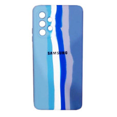 Чехол накладка Silicone Case Samsung A32 Rainbow Синий