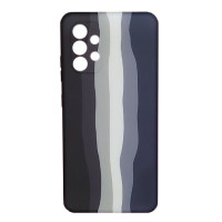 Чехол накладка Silicone Case Samsung A32 Rainbow Черный