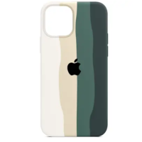 Чехол Silicone Case iPhone 12 Pro RAINBOW зеленый