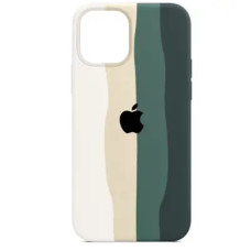 Чехол Silicone Case iPhone 12 Pro RAINBOW зеленый