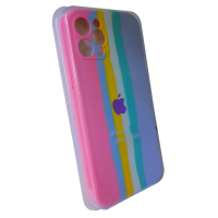 Чохол Silicone Case iPhone 12 Pro RAINBOW Pink