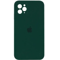 Чохол Silicone Case Square Full+Camera iPhone 11 Pro темно-зелений