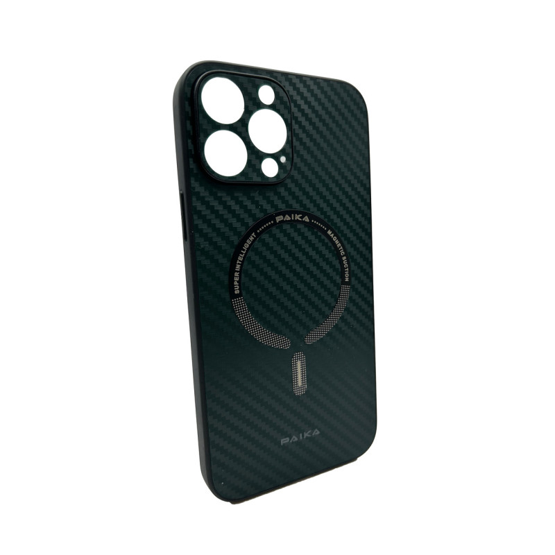 Чехол накладка Paika Carbone Case with Magesafe iPhone 12 Pro Max Зеленый