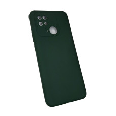 Чехол накладка Silicone Cover Soft Touch ЗК Xiaomi Redmi 10C / Poco C40 Темно-зеленый