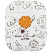 Чехол футляр для наушников AirPods 1/2 Lovely Astronauts белый