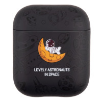 Чехол футляр для наушников AirPods 1/2 Lovely Astronauts черный