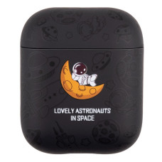 Чехол футляр для наушников AirPods 1/2 Lovely Astronauts черный