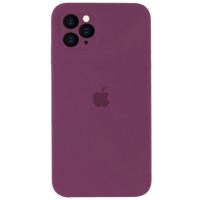 Чехол Silicone Case Square Full+Camera iPhone 11 Pro Max марсала