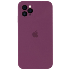 Чехол Silicone Case Square Full+Camera iPhone 11 Pro Max марсала