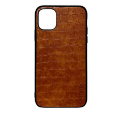 Чехол накладка AIORIA Crocodile Texture iPhone 12 / 12 Pro Светло--коричневый