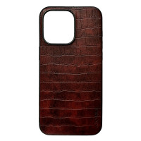 Чохол накладка AIORIA Crocodile Texture iPhone 14 Pro Темно-коричневий