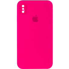 Чехол Silicone Case Camera Protective iPhone Xs Max розовый (Barbie pink)