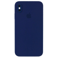 Чехол Silicone Case Camera Protective iPhone Xs Max синий (Navy blue)