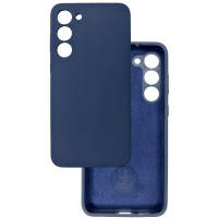 Чехол накладка Silicone Cover Soft Touch ЗК  Samsung S23 темно-синий
