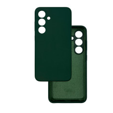 Чехол накладка Silicone Cover Soft Touch ЗК Samsung S23+ Plus темно-зеленый