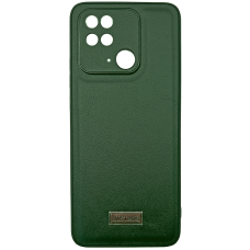 Чехол накладка кожаный Mustang Xiaomi Redmi 10C / Poco C40 зеленый