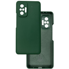 Чехол накладка Silicone Cover Soft Touch ЗК Xaomi Redmi Note 10 Pro / Max темно-зеленый