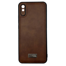 Чехол накладка кожаная Mustang Xiaomi Redmi 9A коричневый