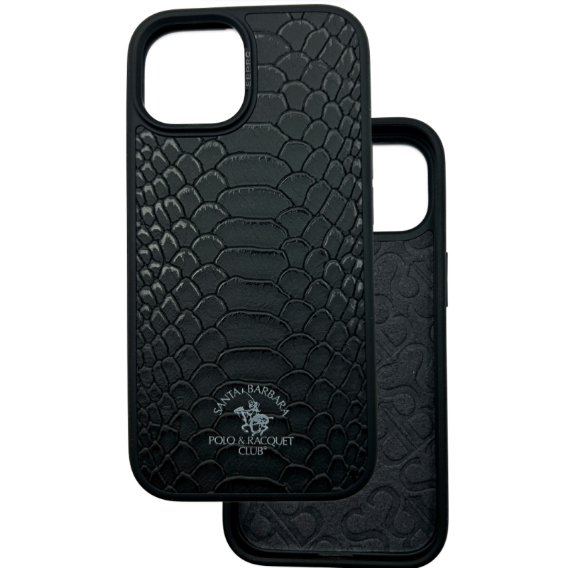 Чохол накладка Leather Polo Knight iPhone 15 Black
