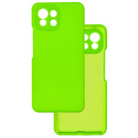Чехол накладка Silicone Cover Soft Touch ЗК Xiaomi Mi 11 lite зеленый неон
