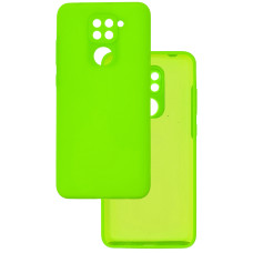 Чехол накладка Silicone Cover Soft Touch ЗК Xiaomi Redmi Note 9 зеленый неон