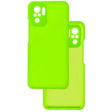 Чехол накладка Silicone Cover Soft Touch ЗК Xiaomi Redmi Note 10 (4G) / 10S / Poco M5s зеленый неон