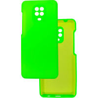 Чехол накладка Silicone Cover Soft Touch ЗК Xiaomi Redmi Note 9s/Pro/Max Зеленый неон