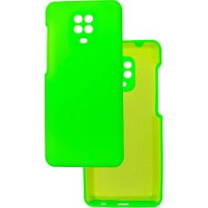 Чехол накладка Silicone Cover Soft Touch ЗК Xiaomi Redmi Note 9s/Pro/Max Зеленый неон
