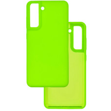 Чохол накладка Silicone Cover Soft Touch ВК Samsung S21 FE Зеленый неон