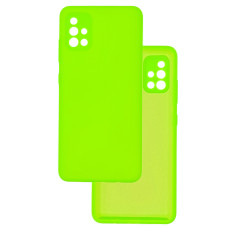 Чохол накладка Silicone Cover Soft Touch ЗК Samsung A51 Зелений неон