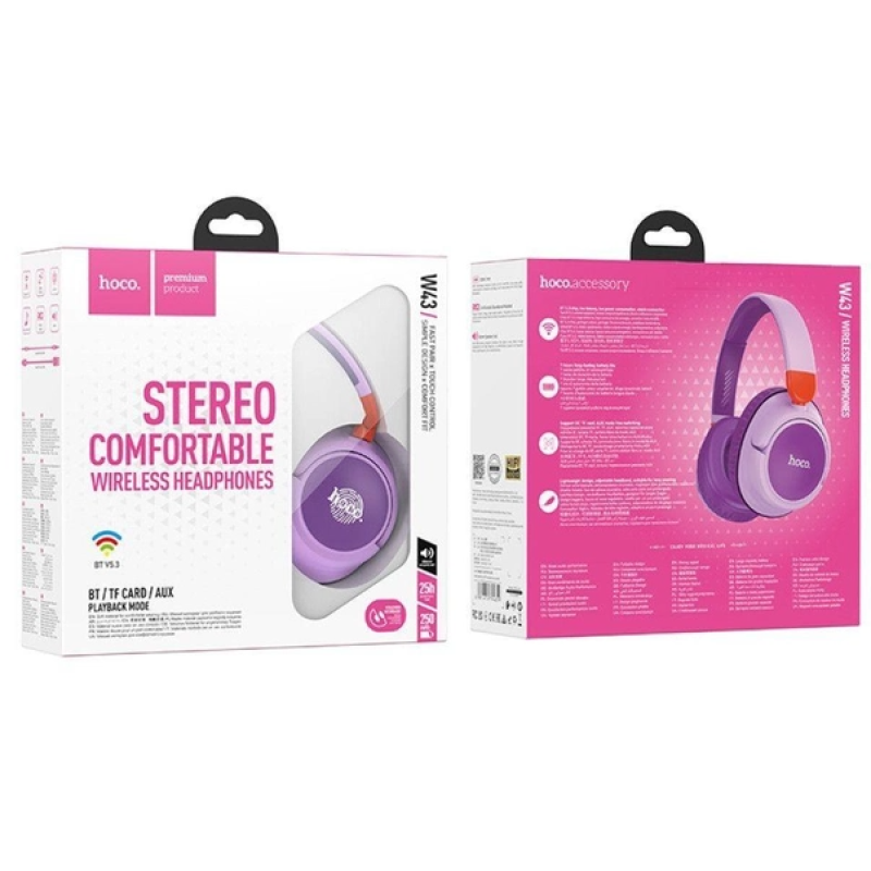 Навушники Hoco W43 bluetooth Purple