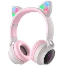 Наушники Bluetooth CAT Ear Hoco W27 с подсветкой Grey