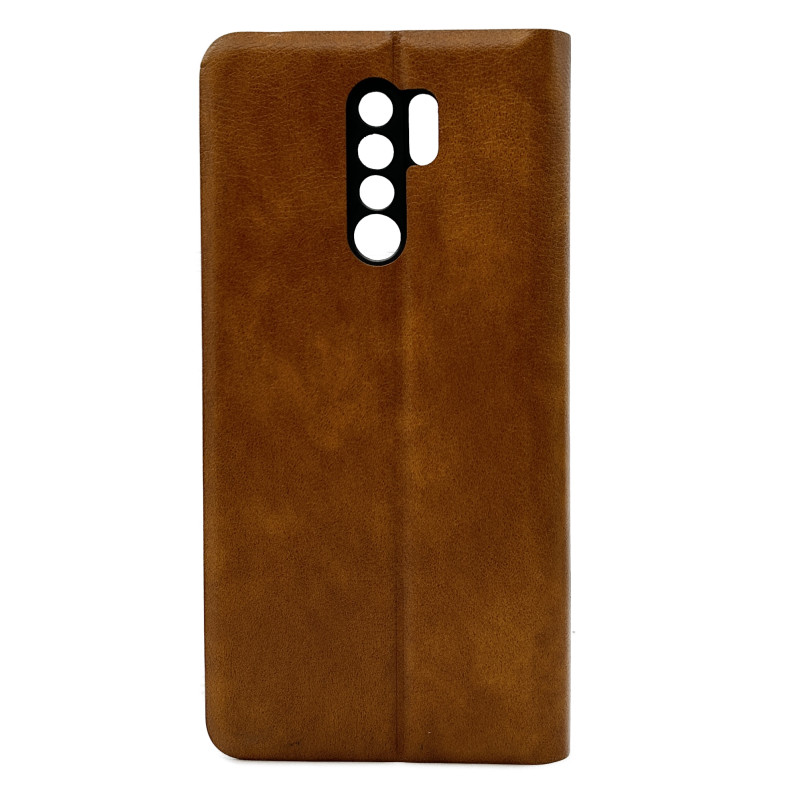 Чехол-книжка кожаная Mustang Xiaomi Redmi 9 Коричневый