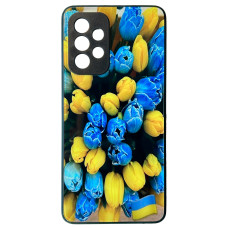 Чохол накладка Art Case Glass Samsung A52 Тюльпани