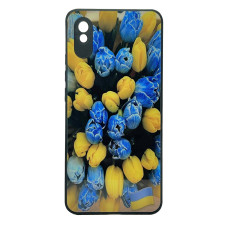 Чехол накладка Art Case Glass Xiaomi Redmi 9A Тюльпаны