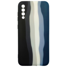 Чехол Silicone Case Samsung A50 Rainbow черный