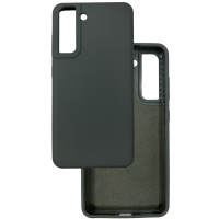 Чехол накладка Silicone Cover Soft Touch ОК Samsung S21 FE Темно-серый