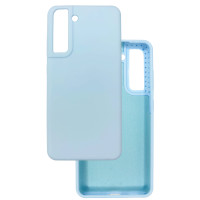 Чохол накладка Silicone Cover Soft Touch ВК Samsung S21 FE Ясно-блакитний