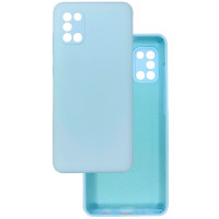 Чехол накладка Silicone Cover Soft Touch ЗК Samsung A31 светло-голубой