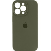 Чехол Silicone Case Camera Protective iPhone 14 Pro Зеленый (Dark Olive)